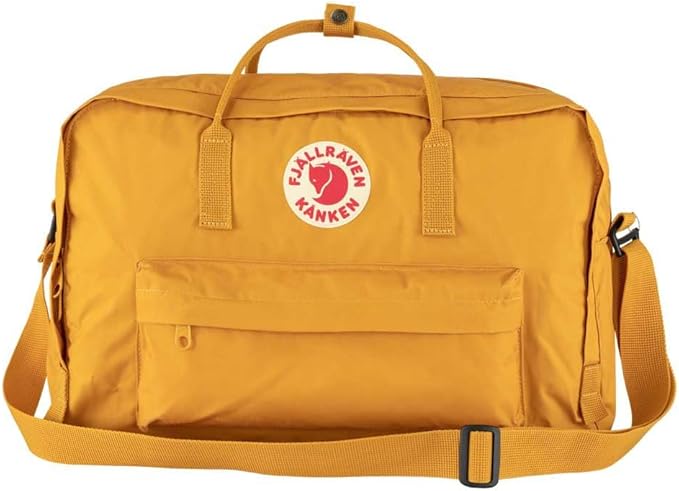 Fjallraven Kanken Weekender Bag, Large Travel Tote and Duffel for Overnight and Everyday Carry, Ochre, One Size