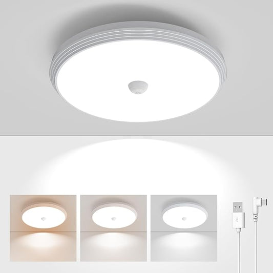 Rechargeable Closet Lights Motion Sensored Wireless Battery Operated Light | Rechargeable Motion Sensor Light indoor for Closets Shower Stairs Hallway Pantry Porch Garage, 3 Color Temperatures