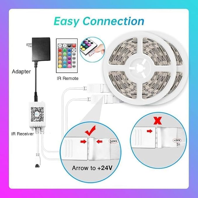 TJOY 200ft Bluetooth LED Strip Lights, Long Strip Lighting Music Sync, RGB Color Changing LED Lights for Bedroom with Remote,Smart Phone APP Control, Ceiling Living Room Decor (APP+Remote+Mic/2 Roll) | Music Sync Rope Lights via Bluetooth for Room Deco...