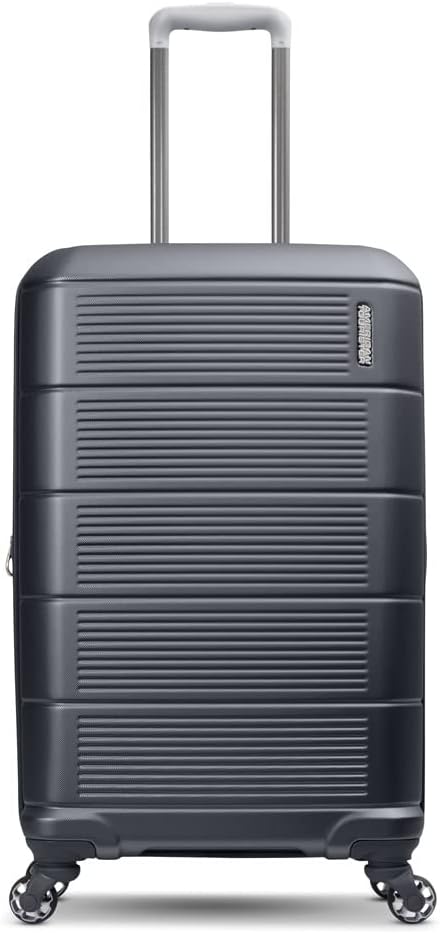 American Tourister Stratum 2.0 Hardside Expandable Luggage with Spinners, Charcoal, 2PC SET (Carry-on/Medium)