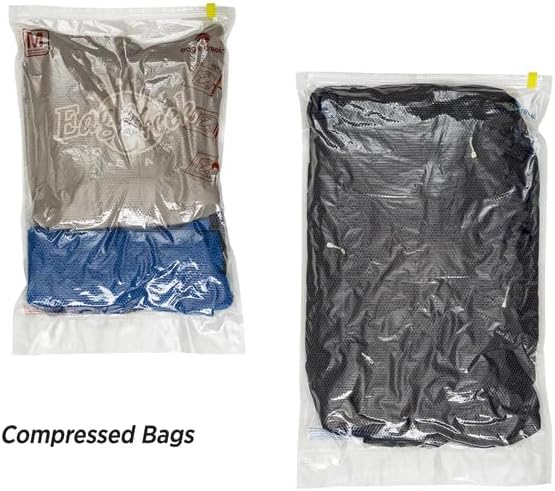 Eagle Creek Pack-It Compression Bags for Travel Set - Featuring One-Way Pressure Valve & Zip - For Efficient Travel Bag Packing - Water Resistant - Clear - Medium/Large