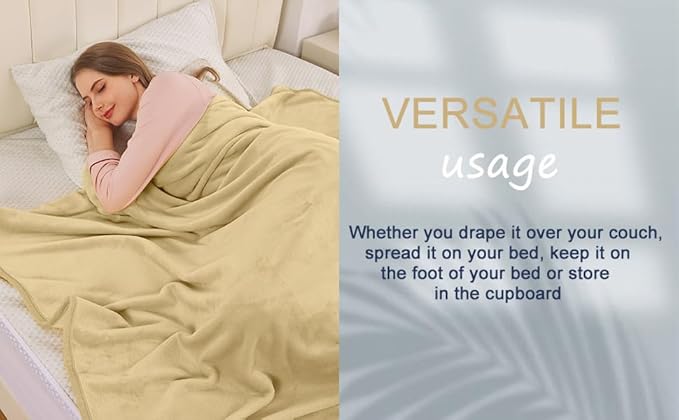 Soft Queen Size Blanket for All Season Warm Fuzzy Microplush Lightweight Thermal Fleece Summer Autumn Fall Winter Spring Blankets for Queen Full Bed Couch Sofa,90x90 Inches,Khaki