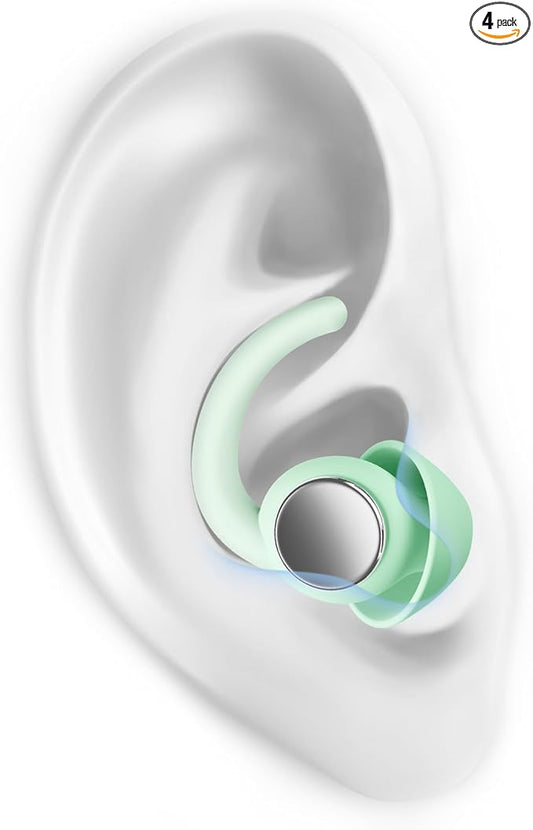 Ear Plugs for Sleeping - Noise Reduction Soft Silicone Earplugs, 2 Pairs Reusable Hearing Protection Earplugs for Noise Sensitivity, Sleep,Snore,Travel,Sound Reduction Noise Cancelling -(Cyan)