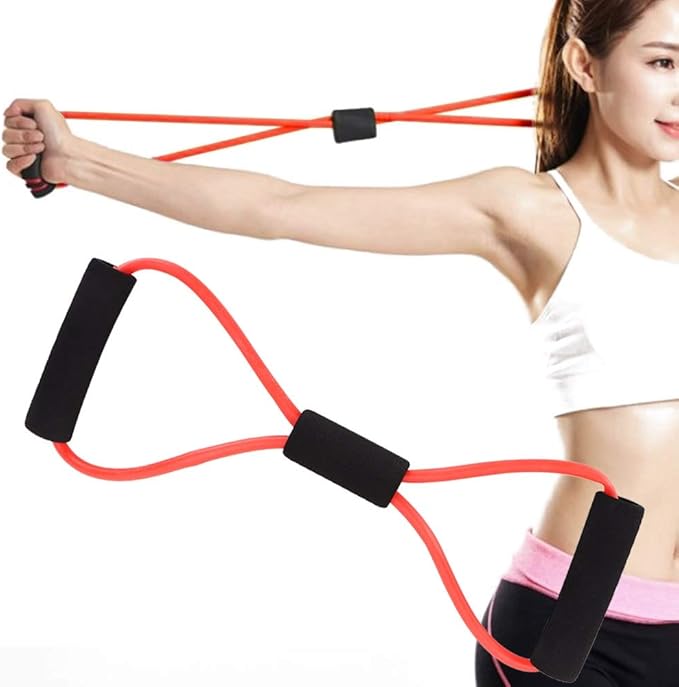 ZJchao 8 Shaped Resistance Bands, Elastic Fitness Pulling Rope Chest Expander Yoga Rubber Tension Band for Abdomen Waist Arm Leg Stretching Fitness Training