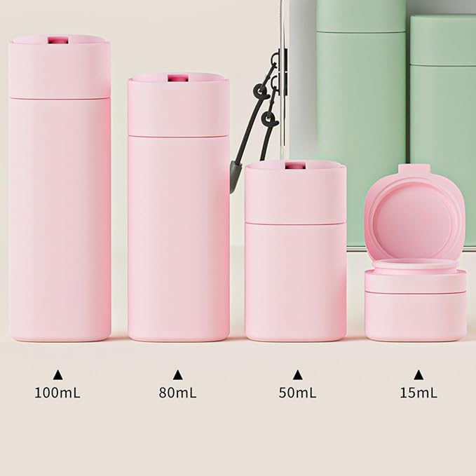 Travel Bottles Set - TSA Approved Leak Proof Squeezable Containers for Toiletries, Conditioner, Shampoo, Lotion & Body Wash Accessories (green)