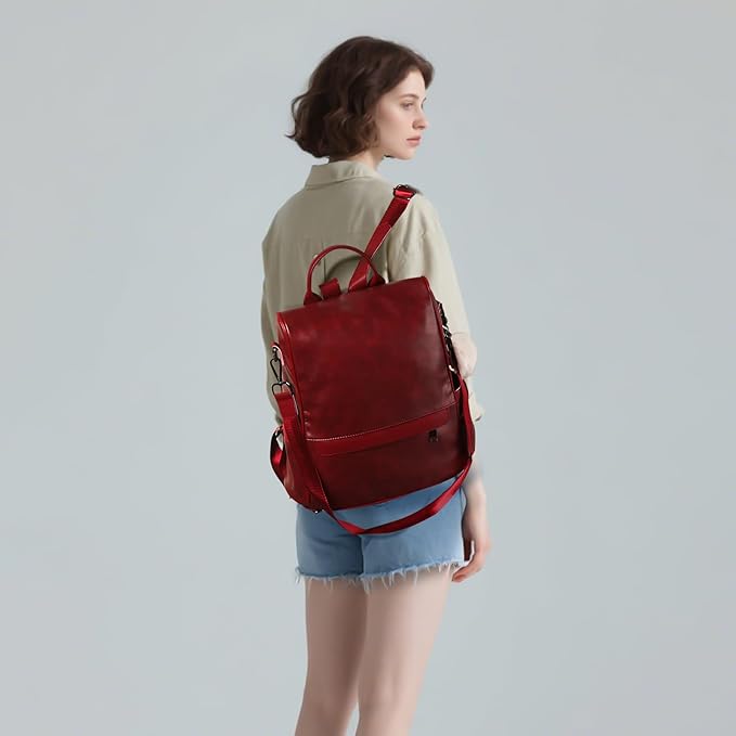 CHERUTY Women Backpack Purse PU Leather Anti-theft Casual Shoulder Bag Fashion Ladies Satchel Bags