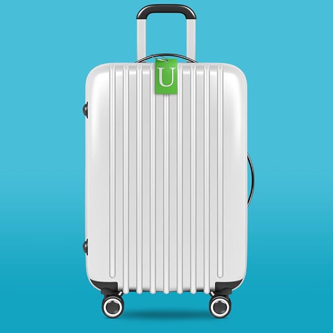 Shacke Luggage Tag Initial – Fully Bendable Tag w/Stainless Steel Loop (Letter U)