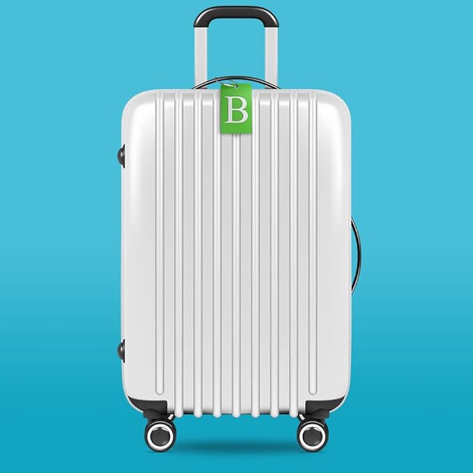 Luggage Tag Initial – Fully Bendable Tag w/Stainless Steel Loop (Letter B)
