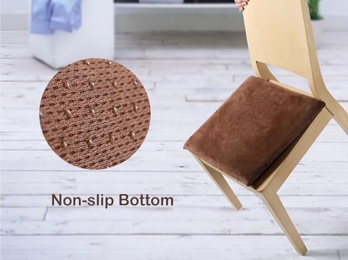 Augld Square Chair Seat Cushion Memory Foam Chair Cushion for Kitchen, Dining,Office or Car 16x16 in Beige