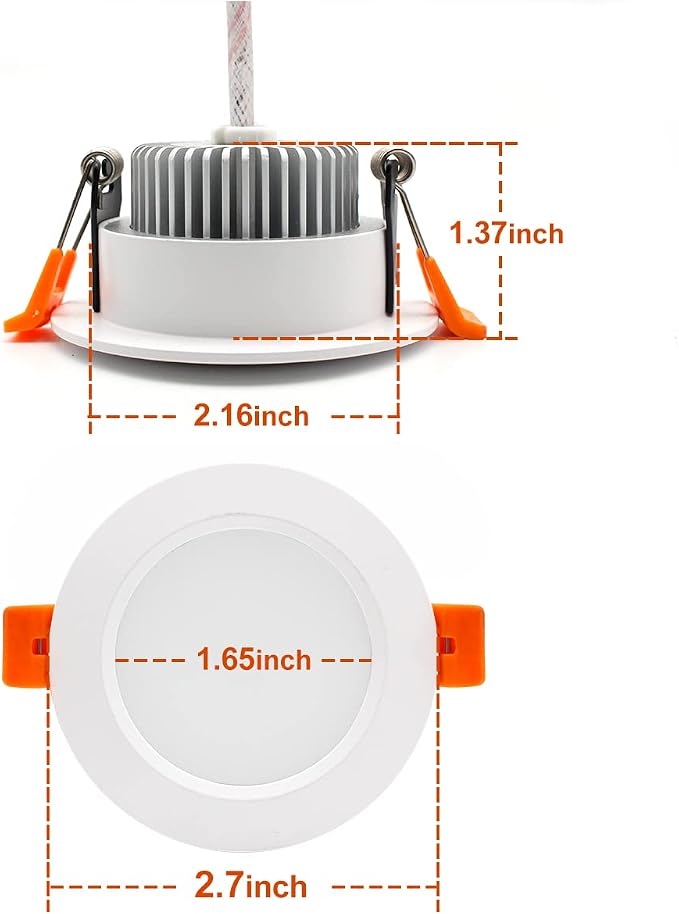 2 Inch LED Recessed Lighting, Dimmable Downlight 3W(35W Halogen Equivalent), CRI80, 3000K Warm White Ceiling Light with LED Driver(10 Pack)