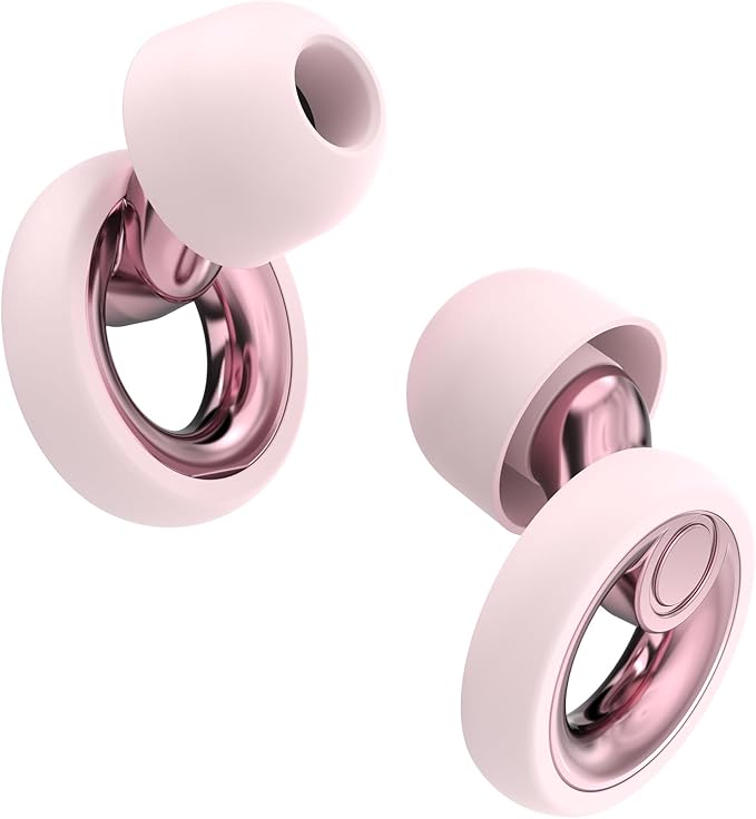 Ear Plugs for Sleeping Noise Cancelling - Reusable Silicone Earplugs for Concert, Motorcycle, Sports and Festivals, 30dB Noise Reduction, Washable Hearing Protection - Pink