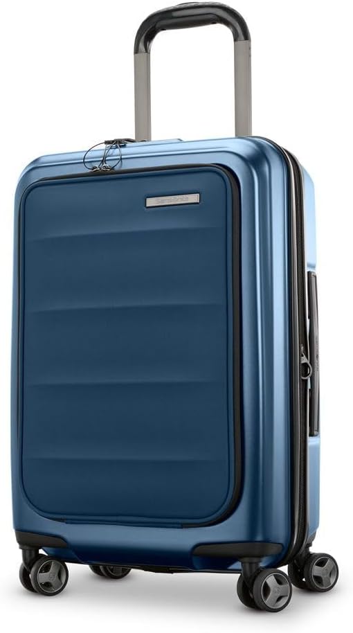 Samsonite Octiv Lightweight Hardshell 21-Inch Pro Carry-On Luggage - Durable & Impact Resistant, 360° Aero Trac Spinner Wheels, Adjustable Handle, Expandable Suitcase, TSA Approved Lock - Blue