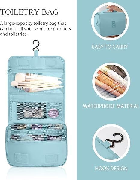 Packing Cubes 10 PCS, Mesh Breathable Luggage Organizers Bags, Packing Organizers, Durable Travel Essentials Bags Set, Travel Packing Organizers, Lake blue