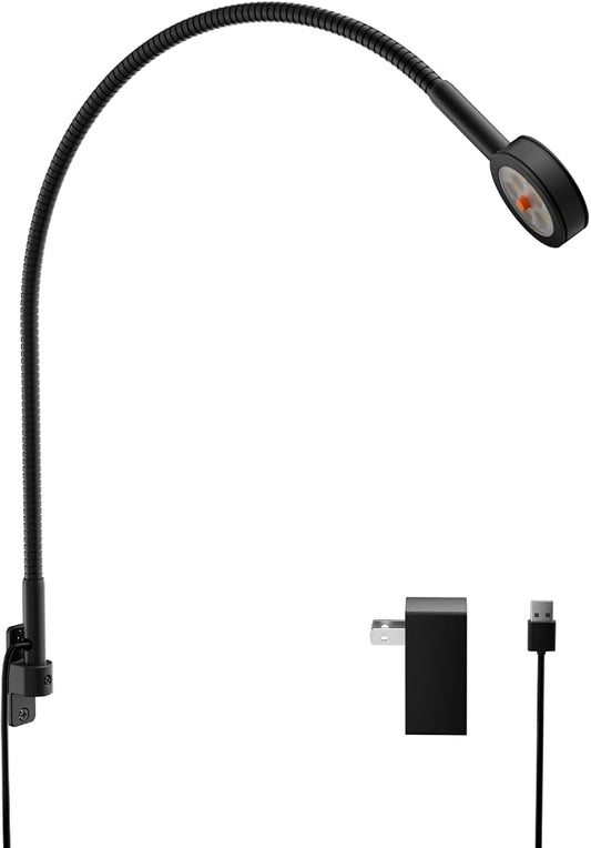 acegoo Wall/Headboard Mounted Reading Light, Minimalist LED Bedside Light, | 300° Rotatable Lamp Head, Convenient Light Head Switch, CRI 90+,4000K & Amber Nightlight Mode, For Home Bedroom Living Room