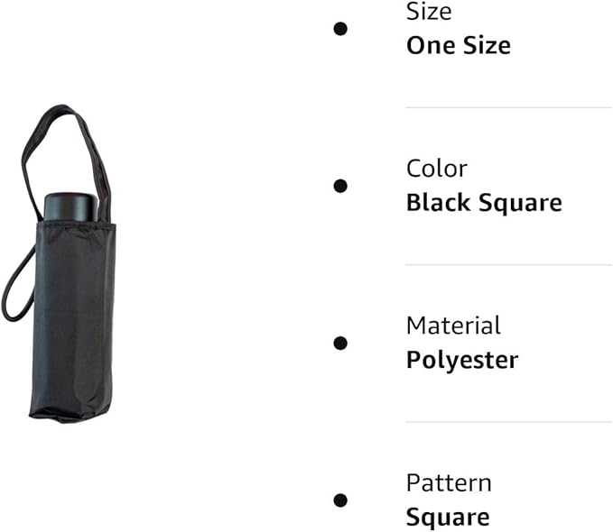 Totes MICRO MINI PURSE MANUAL UMBRELLA-MANY STYLES (Black Square)