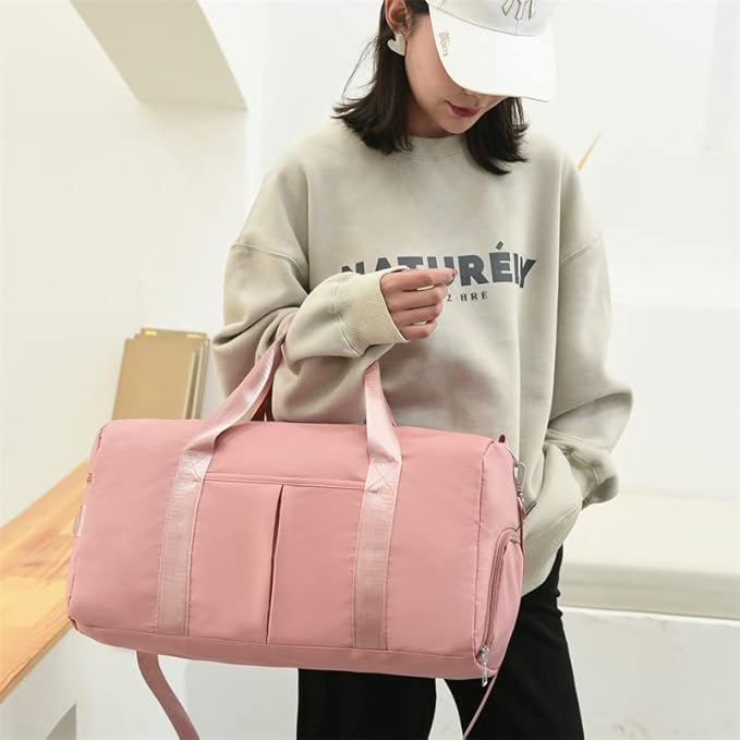 Men and Women's Travel Bag With Shoe Compartment Sports Tote Gym Bag Weekender Overnight Shoulder Bag