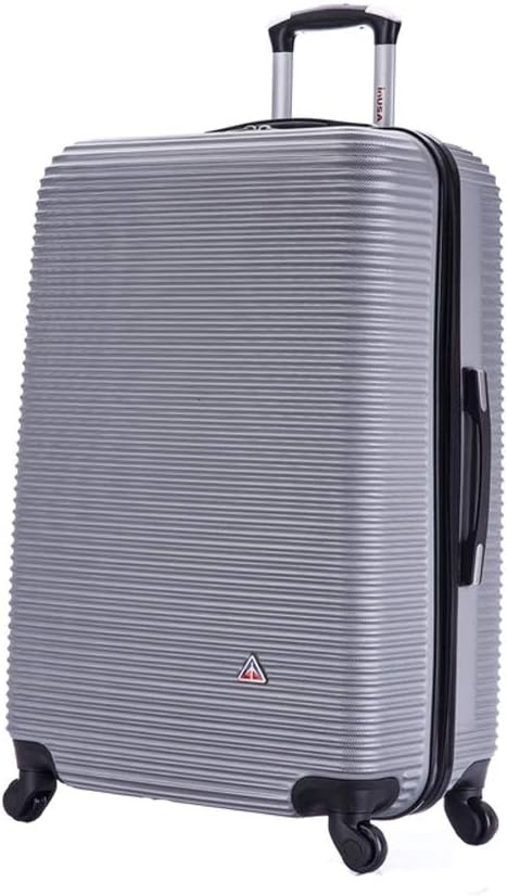 InUSA ROYAL Hardside Spinner Luggage with Ergonomic Handles | Spacious Travel Suitcase with Four Spinner Wheels and Studs | 28 Inch Large Spinner Luggage | Silver