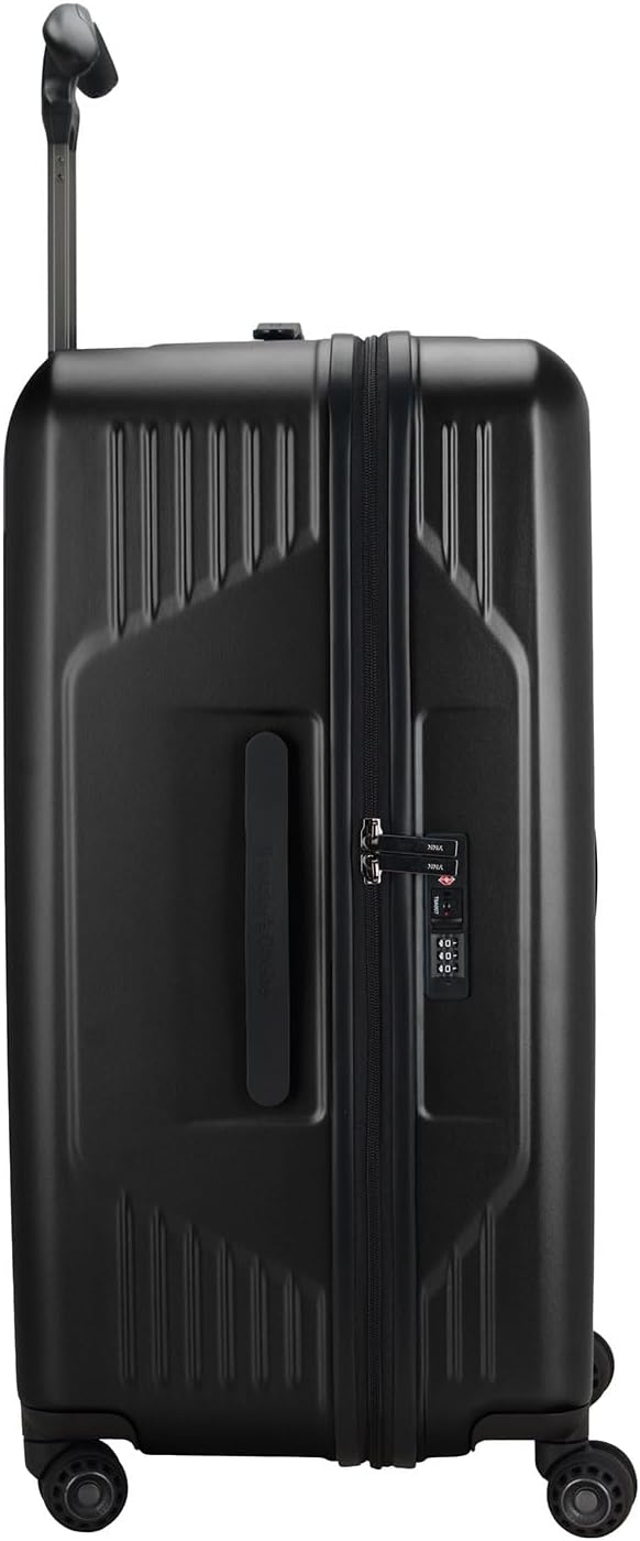 Traveler's Choice Ultimax II Polycarbonate Hardside Luggage with Spinner Wheels, Matte Black, 28-Inch Medium Trunk