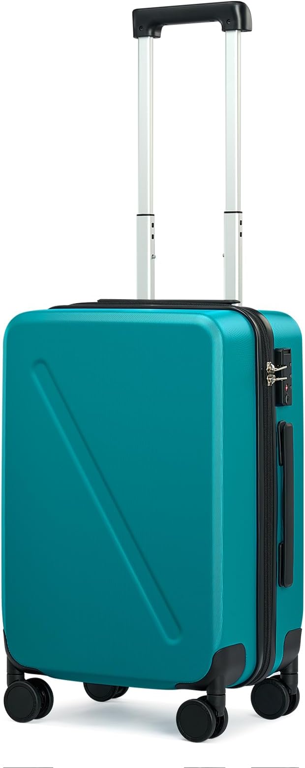 MILADA 20 Inch Carry On Luggage, 22x14x9 Airline Approved Hard Shell Carry On Suitcase with Wheels, TSA Approved Lock, Lightweight Hard Case Travel Luggage, Caribbean Blue