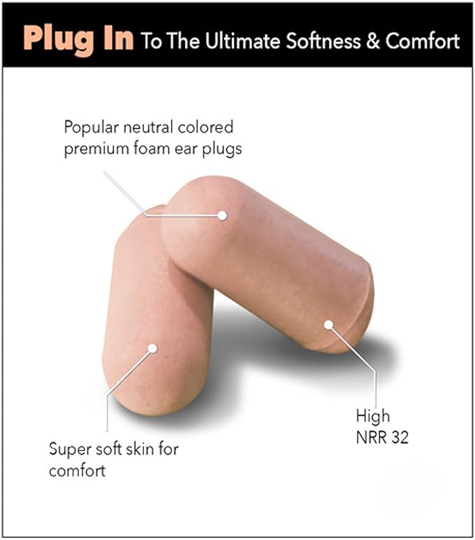 HEAROS Ultimate Softness Series Ear Plugs, Beige, 56 Pair (Pack of 2)