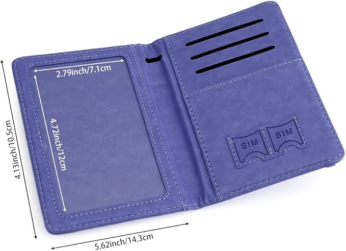 Passport Holder for Travel, Passport Holde Passport Cover Wallet Travel Passport Holders Must Haves for Women Men, PU Leather Passport Book Card Holder Case,Travelling Essentials, Dark Purple