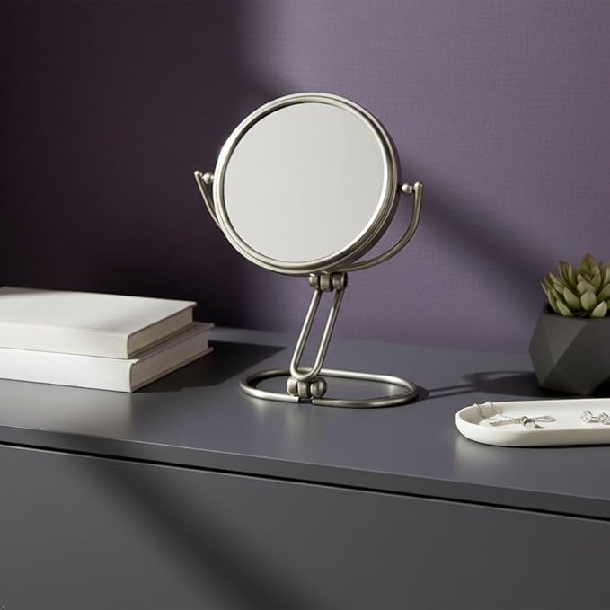JERDON Compact Magnifying Mirror - Folding 3" Travel Mirror with 15X & 1X Magnification - Model MC315N