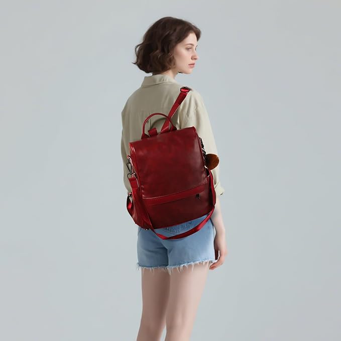 CHERUTY Women Backpack Purse PU Leather Anti-theft Casual Shoulder Bag Fashion Ladies Satchel Bags