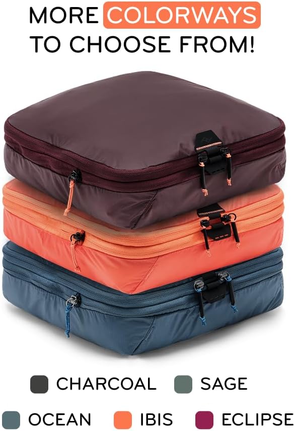 Peak Design Packing Cube, Ibis, Weatherproof Luggage Cube with Dual Compartment Organization, Expansion and Compression, Zipper Opening, Travel Organizer for Men and Women, Size M
