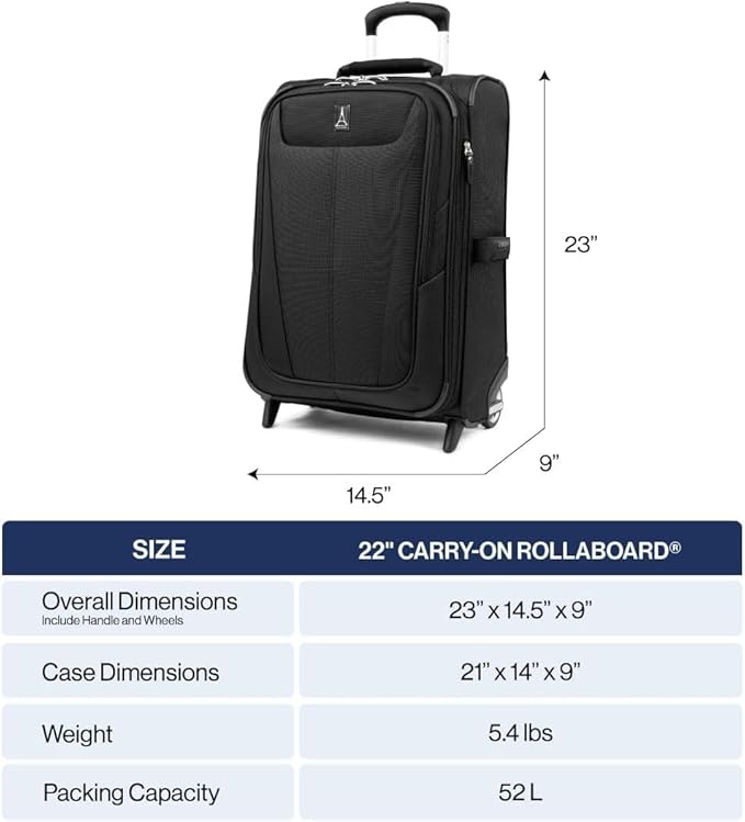 Travelpro Maxlite 5 Softside Expandable Upright 2 Wheel Carry-on Luggage, Lightweight, 21-Inch - Ensign Blue