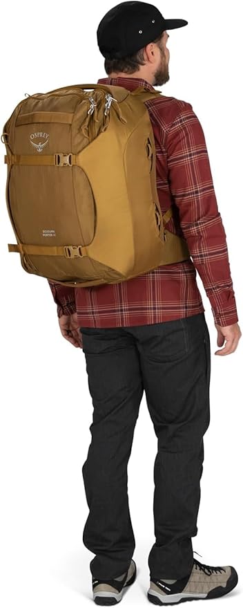 Osprey Sojourn Porter 46L Travel Backpack – Carry-On Compliant Luggage with StraightJacket Compression and Padded Laptop Sleeve – Durable Pack for International or Urban Travel, Black