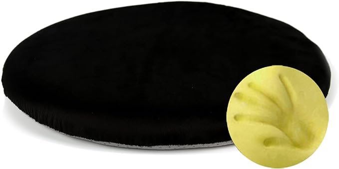 Sigmat Memory Foam Seat Cushion Anti-Slip Soft Round Chair Pad 18 Inch Velvet Black