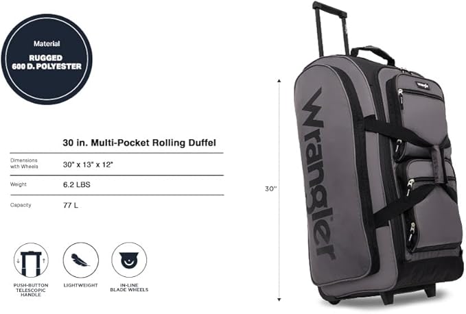 Wrangler Wesley Rolling Duffel Bag