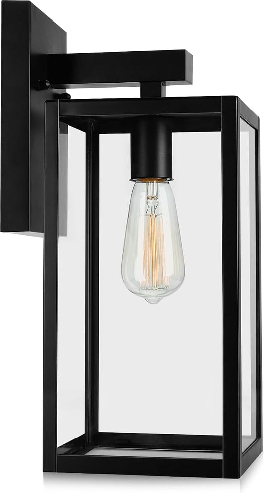MAXvolador Outdoor Wall Light Fixture, Exterior Waterproof Wall Lantern | Porch Wall Sconce Large Extra Large, Anti-Rust, E26 Socket, Clear Glass, Outside Wall Mount Light, Front Door Lighting, Patio