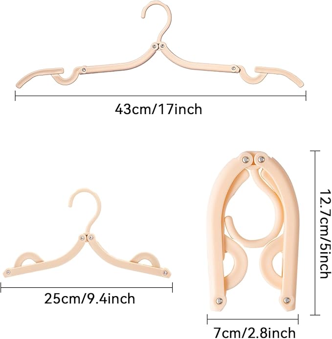 Travel Folding Hanger Household Multifunctional Portable Hanger (Blue Pink Green Beige)