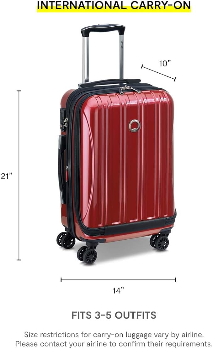 DELSEY PARIS Helium Aero Hardside Expandable Luggage with Spinner Wheels, Titanium, Carry-On 19 Inch