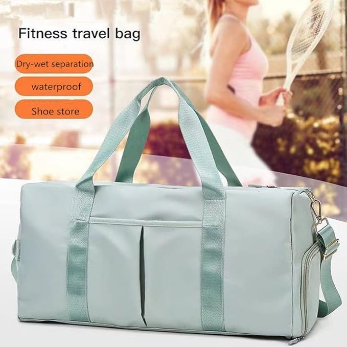Men and Women's Travel Bag With Shoe Compartment Sports Tote Gym Bag Weekender Overnight Shoulder Bag