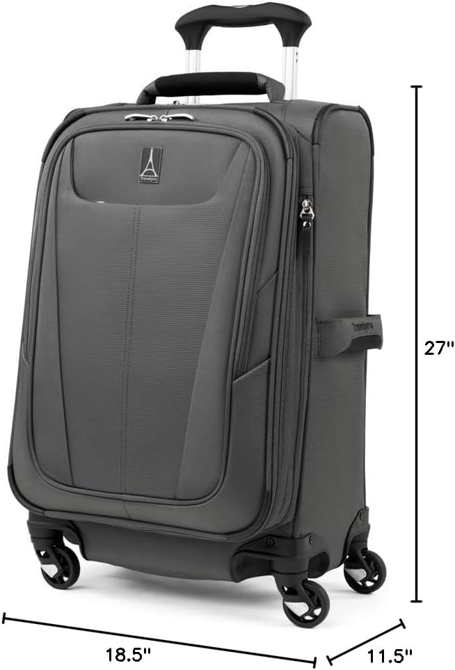 Travelpro Maxlite 5 Softside Expandable Luggage with 4 Spinner Wheels, Lightweight Suitcase, Men and Women, Shadow Grey, 2-Piece Set (21/25)