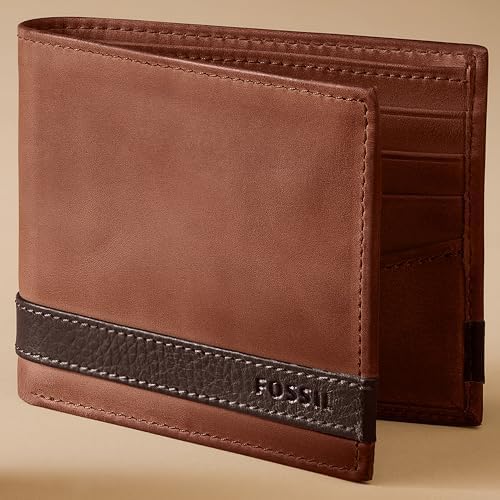 Fossil Men's Everett Leather Bifold with Flip ID Wallet