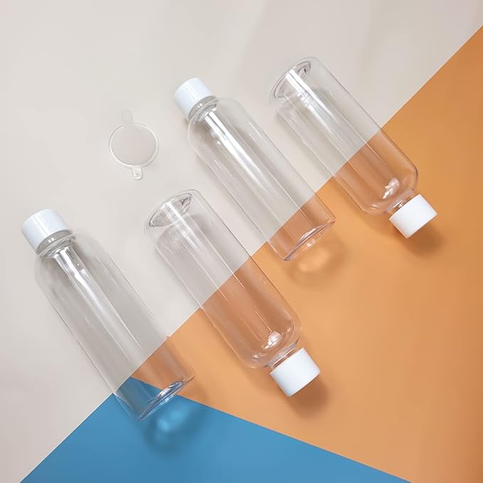 4pcs Travel Bottles,100ml Refillable Clear Empty Plastic Travel Size Containers Bottles with Screw Lids for Toiletries,Soap,Shampoo and Conditioner