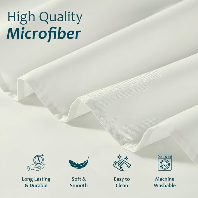 Shreem Linen Ruffled Bed Skirt with Split Corners, Gathered Style, 100% Microfiber, 24-Inch Drop, Dust Ruffle Bedskirt with Platform, King, Ivory