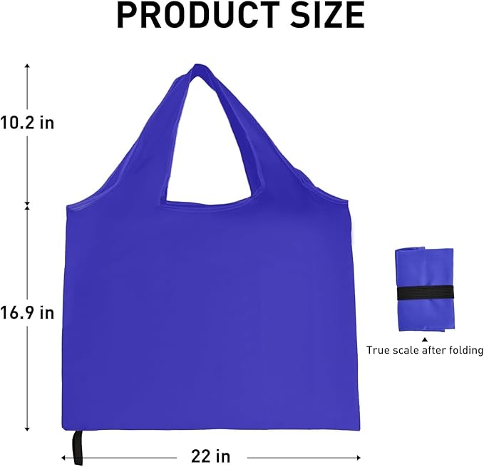 Washable Reusable Grocery Bags, Foldable Reusable Shopping Bags, Polyester Tote, Pocket Size Carrier