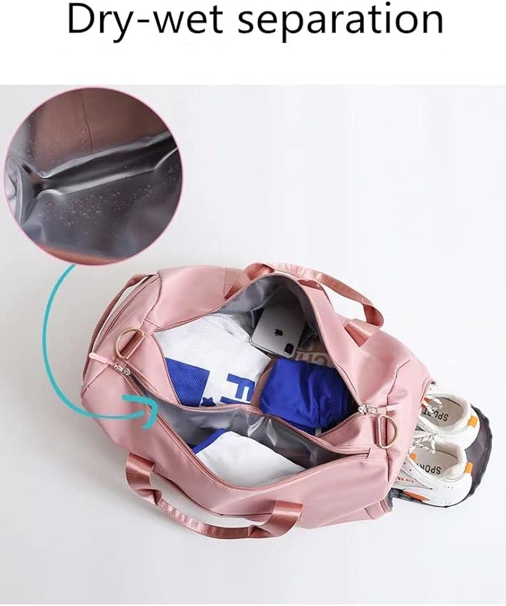 Men and Women's Travel Bag With Shoe Compartment Sports Tote Gym Bag Weekender Overnight Shoulder Bag