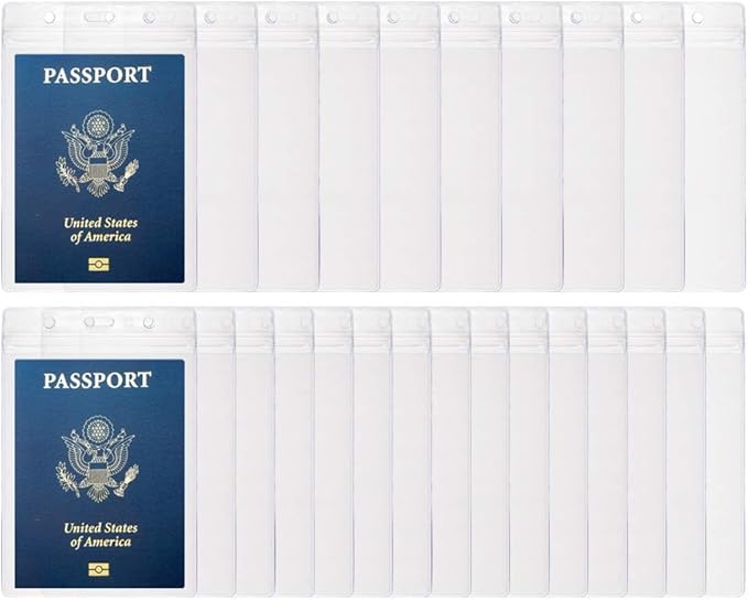 25PCS 4x6Inch Extra Large ID Badge Holders PVC Passport Holder Fill for Passports,Cash, Credit Card, Plane Ticket, Receipts.by CypesCrafts