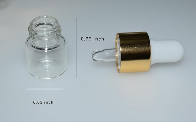 Small Dropper Bottle, 10pcs 1ml Mini Sample Dropper Bottles Mini Makeup Containers for Travel Liquids Tiny Glass