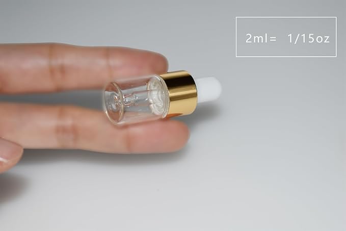 Small Dropper Bottle, 10pcs 2ml Mini Sample Dropper Bottles Mini Makeup Containers for Travel Liquids Tiny Glass