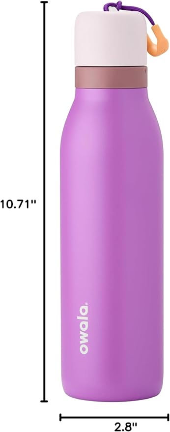 Owala FreeSip Twist Insulated Stainless Steel Water Bottle with Straw for Sports and Travel, BPA-Free, 18-oz, Purple (California Grapevine)