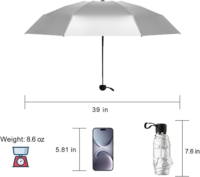 GAOYAING Compact Travel Umbrella with Case Sun&Rain Lightweight Small and Compact Suit for Pocket