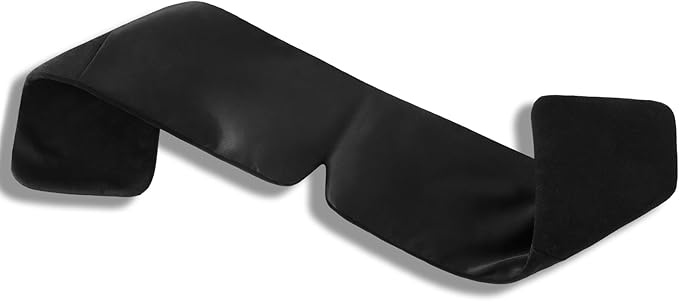 Weighted Facemask Silk ALASKA BEAR Eye Mask for Sleeping, Wraparound Style Compression, Wide Headband and Large Ear Coverage, Microwavable Beads Filled
