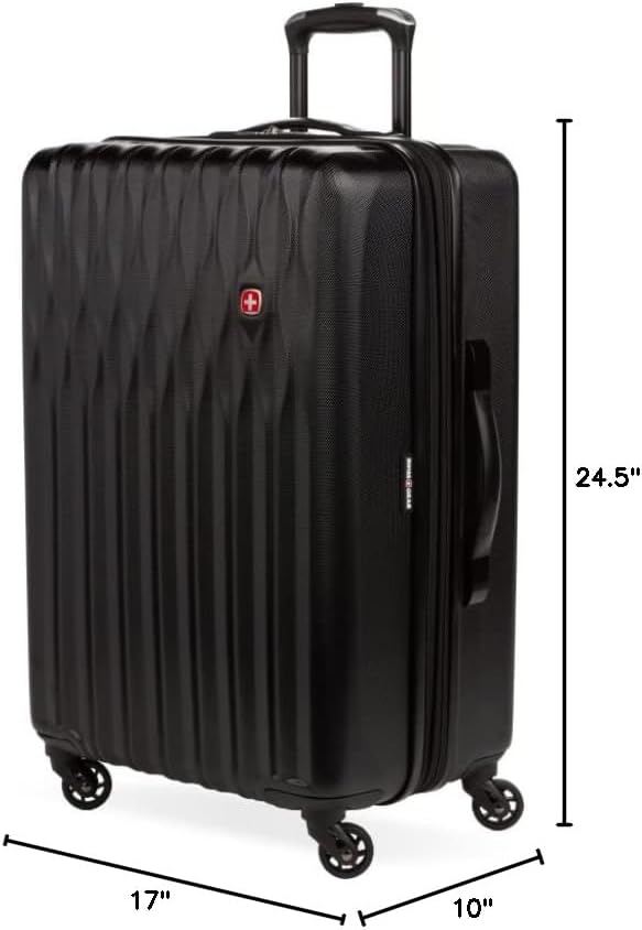 SwissGear 8018 Expandable Luggage, Hard Shell Medium Luggage with Spinner Wheels