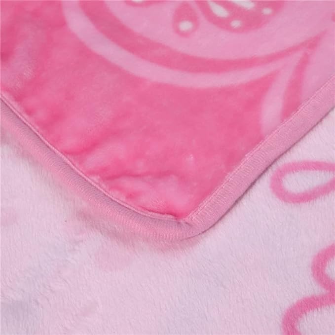 SIKYUCOR Cartoon Printing Throw Blanket for Girls Kids Adults, 40""x55"", All Seasons Flannel Fleece Blanket, Soft & Warm Plush Blankets for Couch Sofa Bed Camping Travel (pink 1)